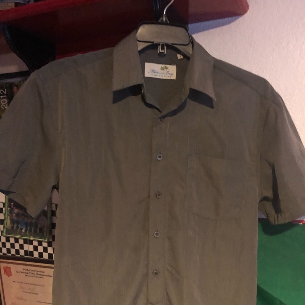 Collard olive green button up